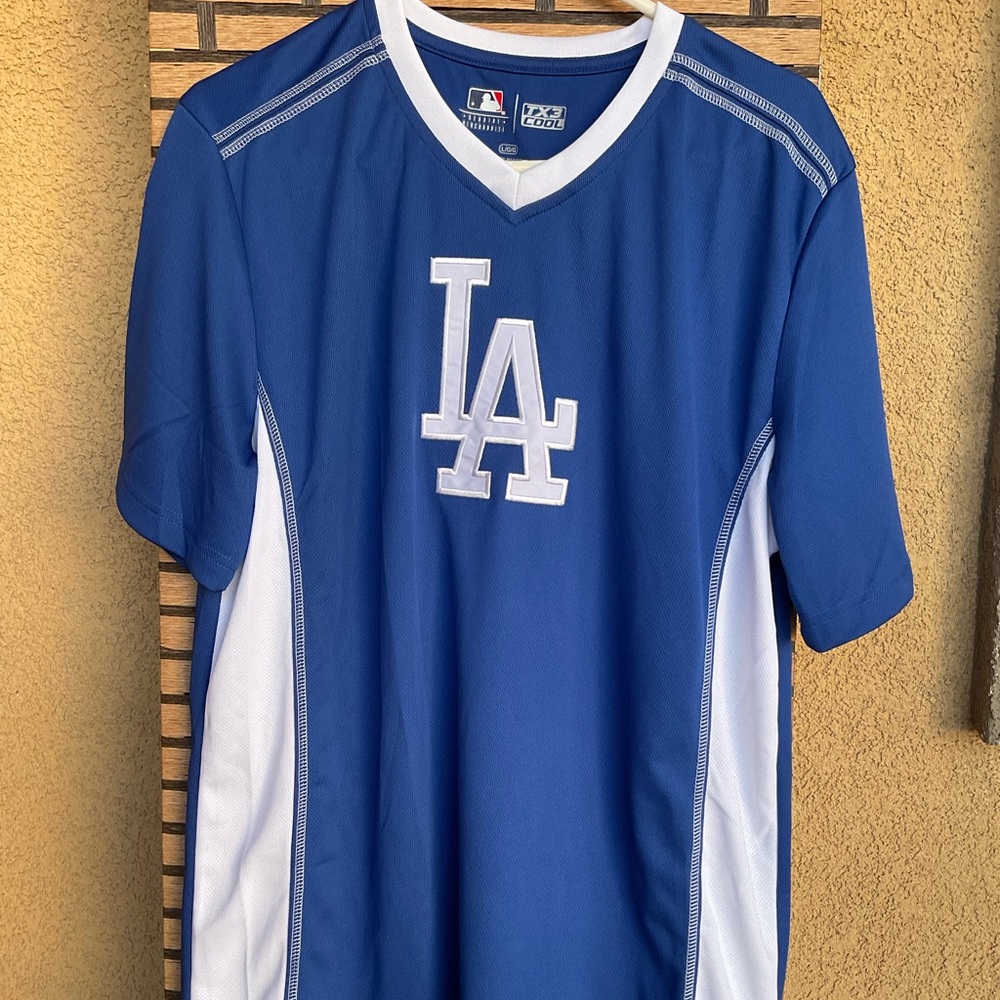 Blue and White Men's Sports Shirt